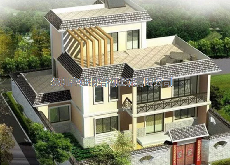 鋼結(jié)構(gòu)別墅的出現(xiàn)標志著農(nóng)村建房跟時代的來臨(圖1)